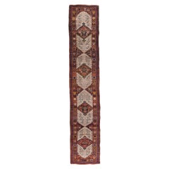 Antique Circa 1900 Oversize Brown Persian Serab Hand Knotted Wool Runner