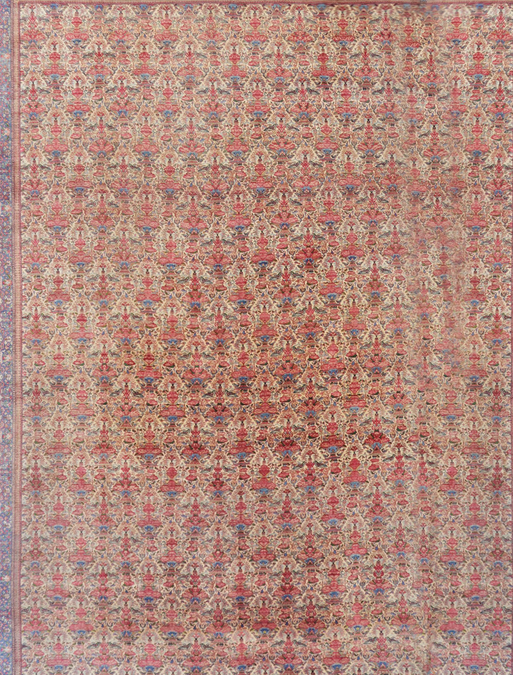 Antiker übergroßer roter persischer Teheran-Teppich aus der Zeit um 1900, 11'5 x 23'11 (Wolle) im Angebot