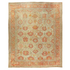 Antique Circa 1900 Oversize Turkish Oushak Wool Hand Knotted Rug 13'7 x 17'
