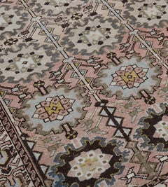 Antique Circa-1900 Pink Wool Persian Malayer Rug