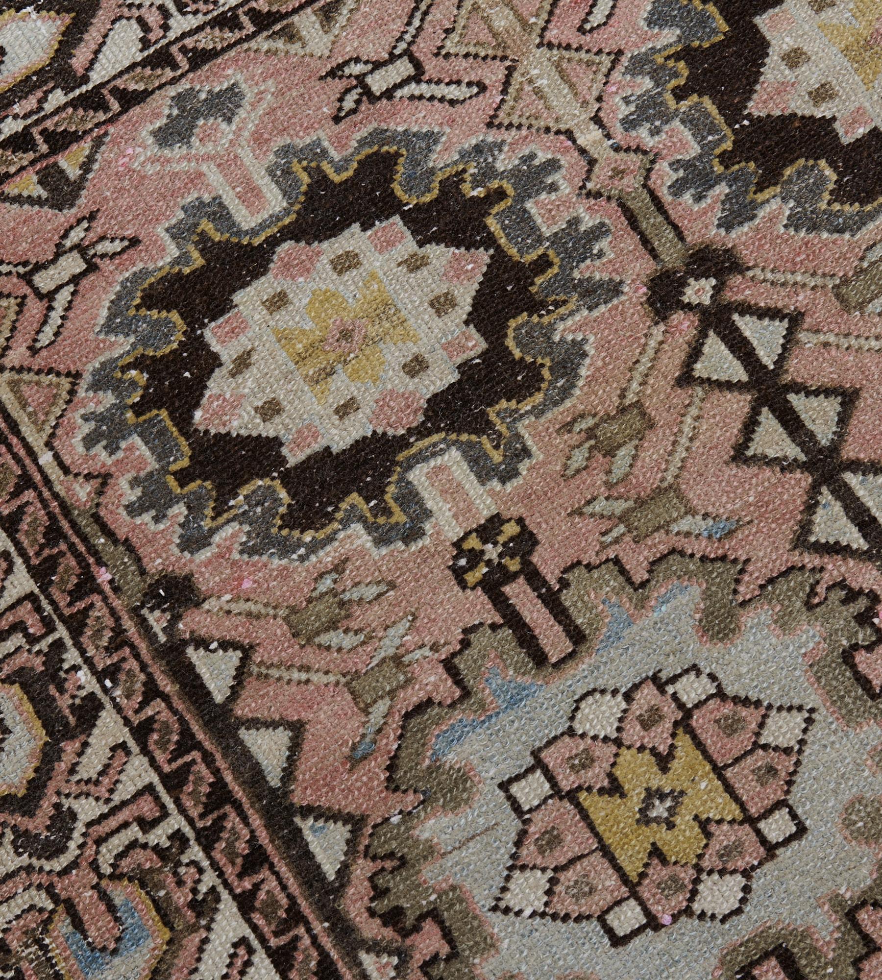Antique Circa-1900 Pink Wool Persian Malayer Rug For Sale 1