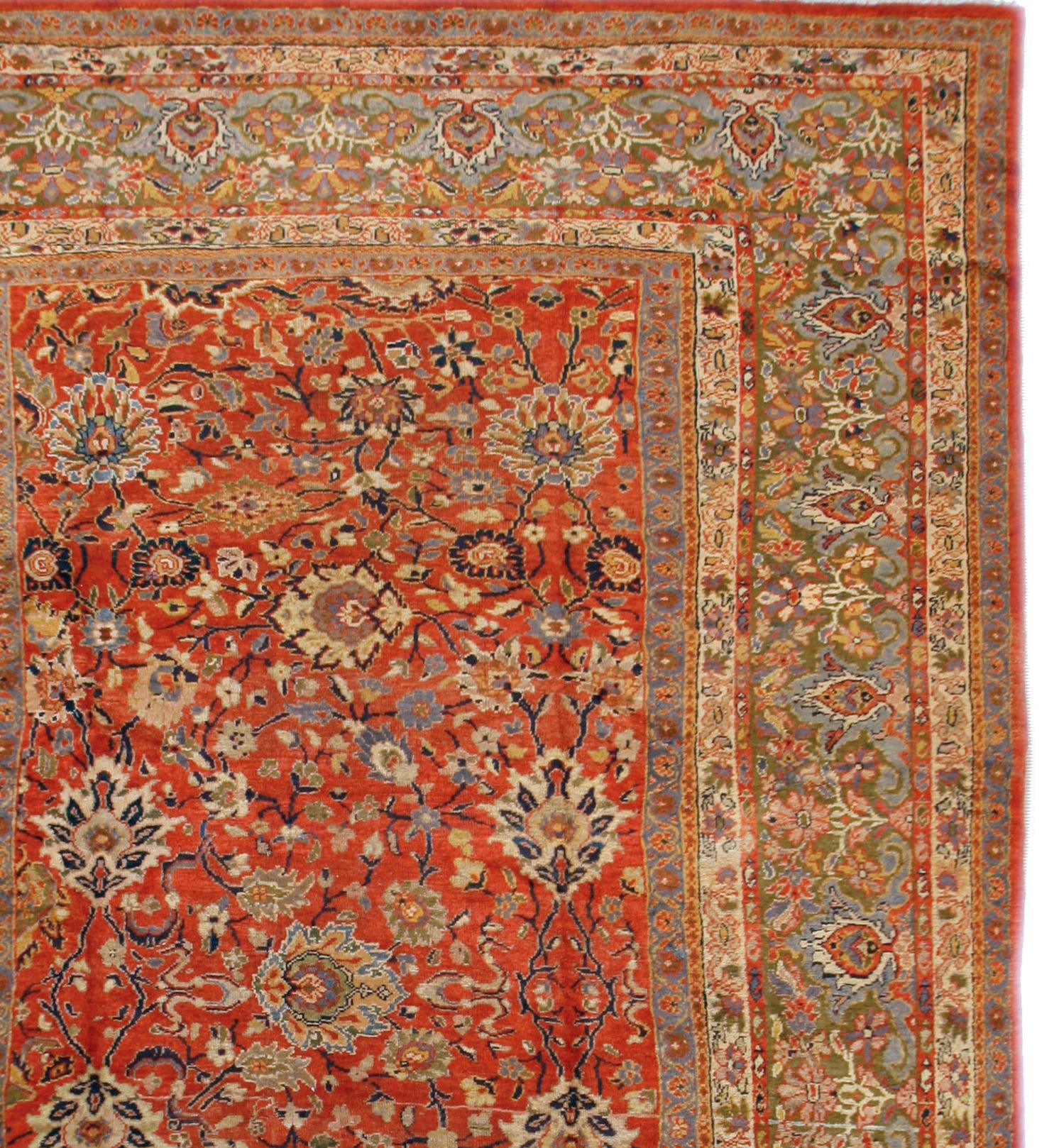 Persiano Tappeto Ziegler antico CIRCA 1900, rosso persiano, 9'2 x 13'5 in vendita