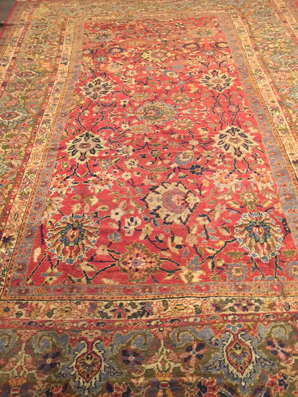 Lana Tappeto Ziegler antico CIRCA 1900, rosso persiano, 9'2 x 13'5 in vendita