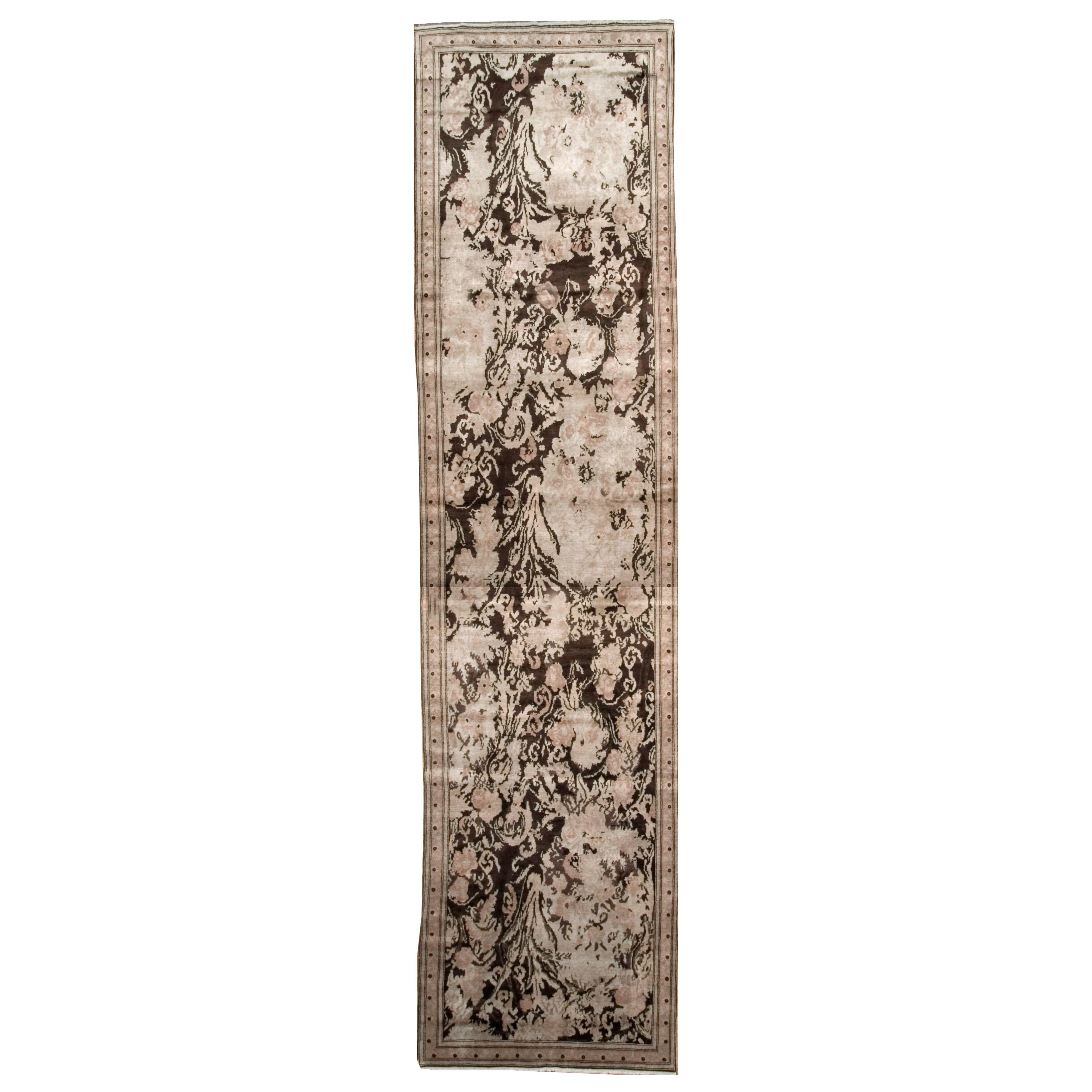 Antique Circa 1900 Tan Caucasian Subdued Karabagh Rug Runner For Sale