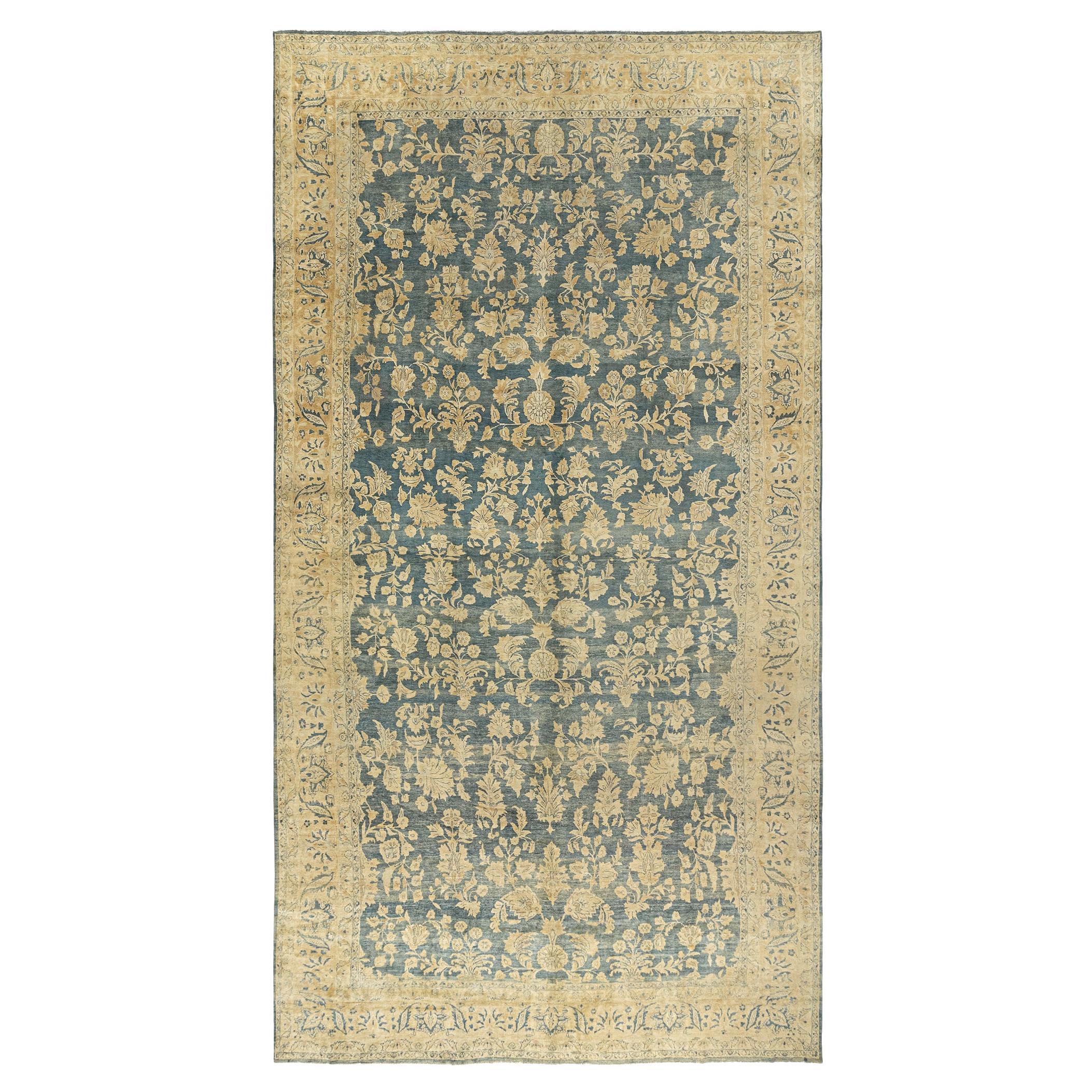 Antique Circa 1900 Tan Persian Sarouk Rug