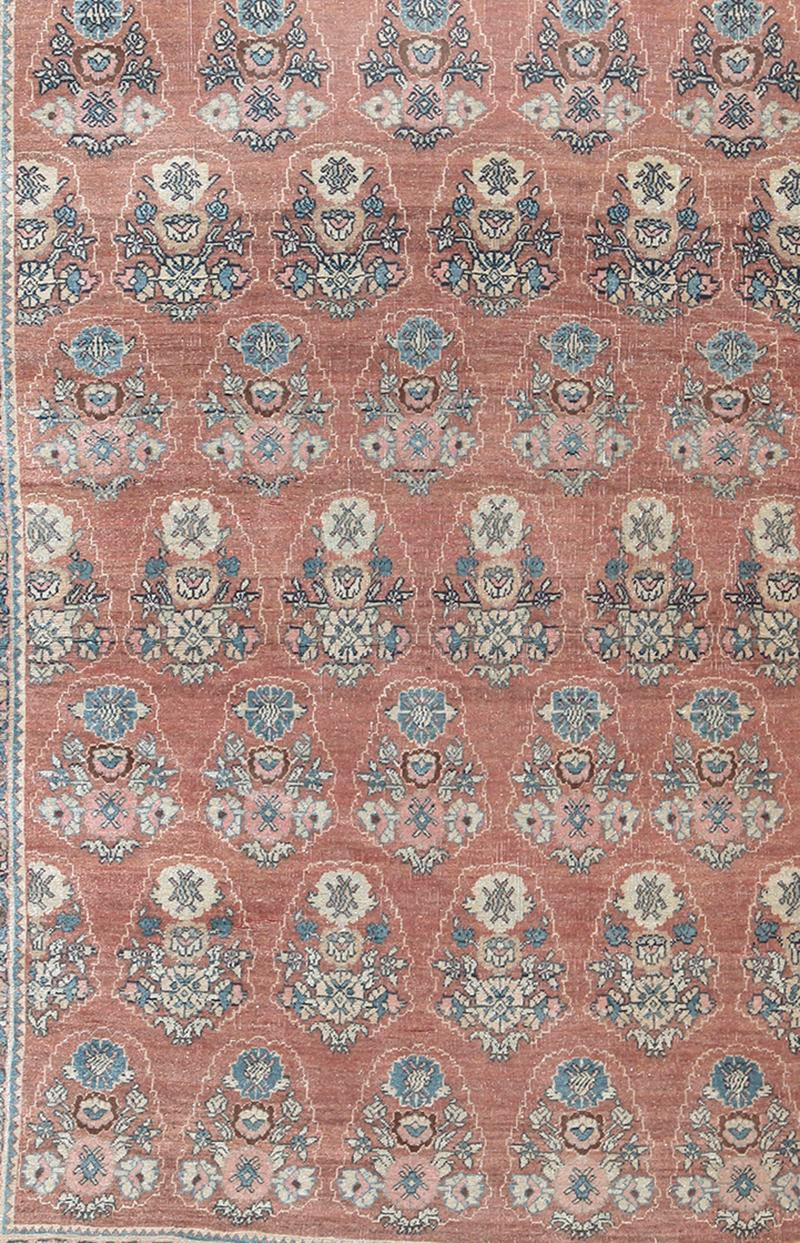 Antike CIRCA 1900 Terrakotta persischen Bidjar Teppich Teppich, 3'7 x 5'3 (Handgewebt) im Angebot