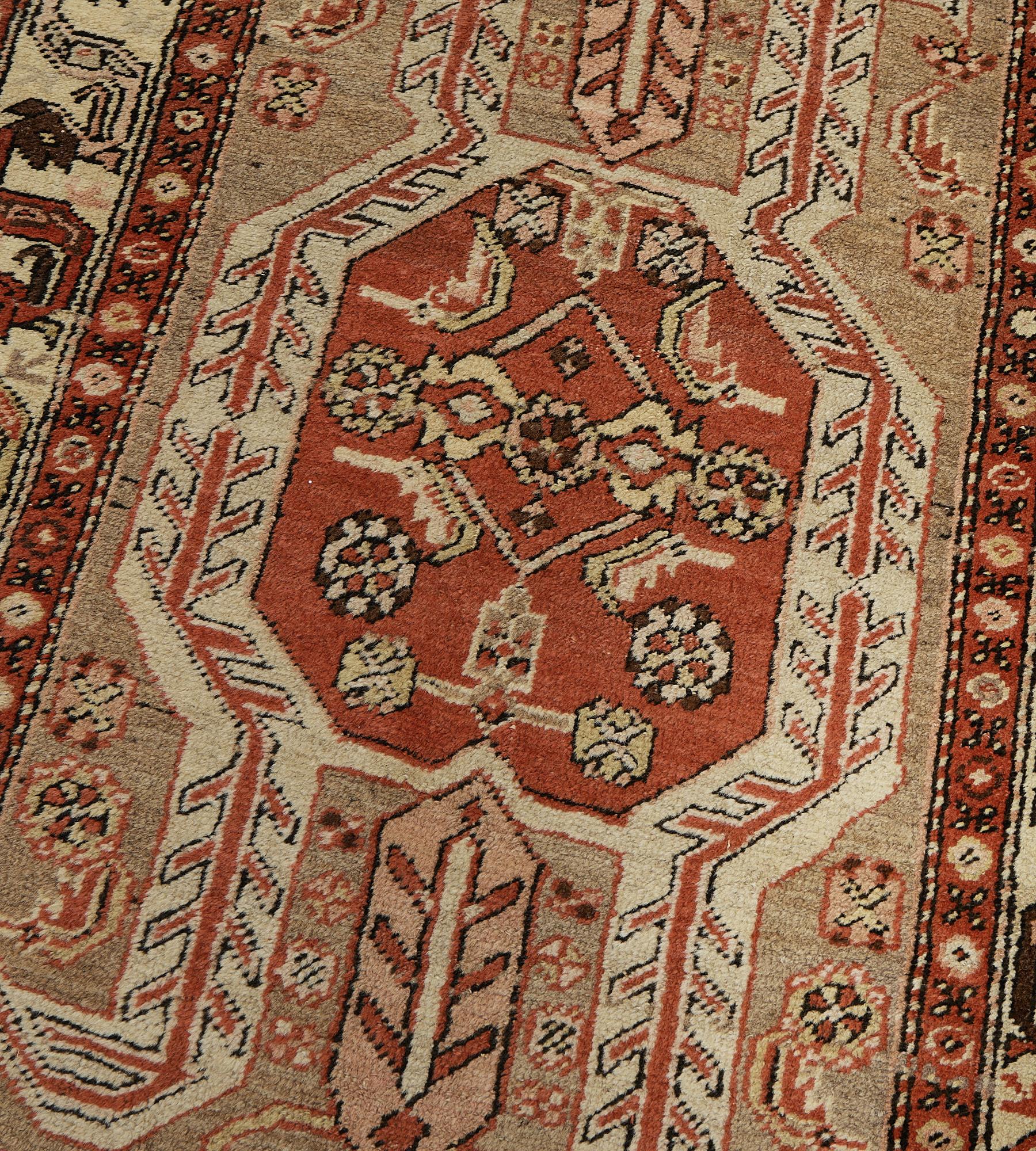 Heriz Serapi Antique Circa-1900 Traditional Wool Persian Heriz Runner For Sale