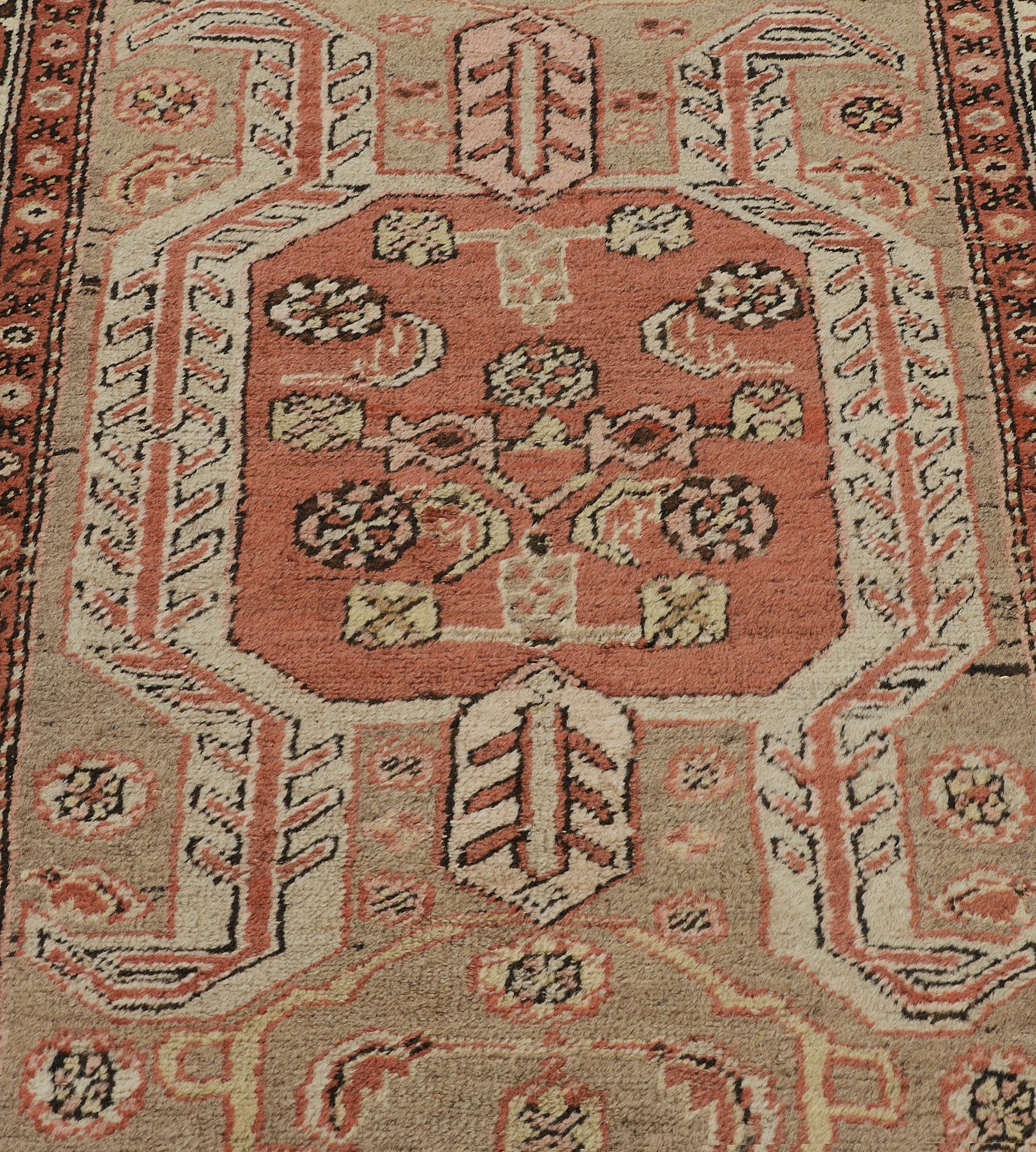 Antique Circa-1900 Traditional Wool Persian Heriz Runner For Sale 2