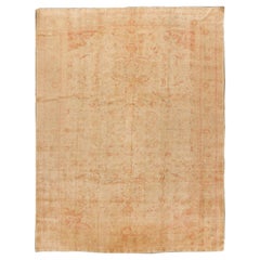 Antiguo Circa 1900 Turco Oushak Alfombra de lana anudada a mano 9'4 x 12'9