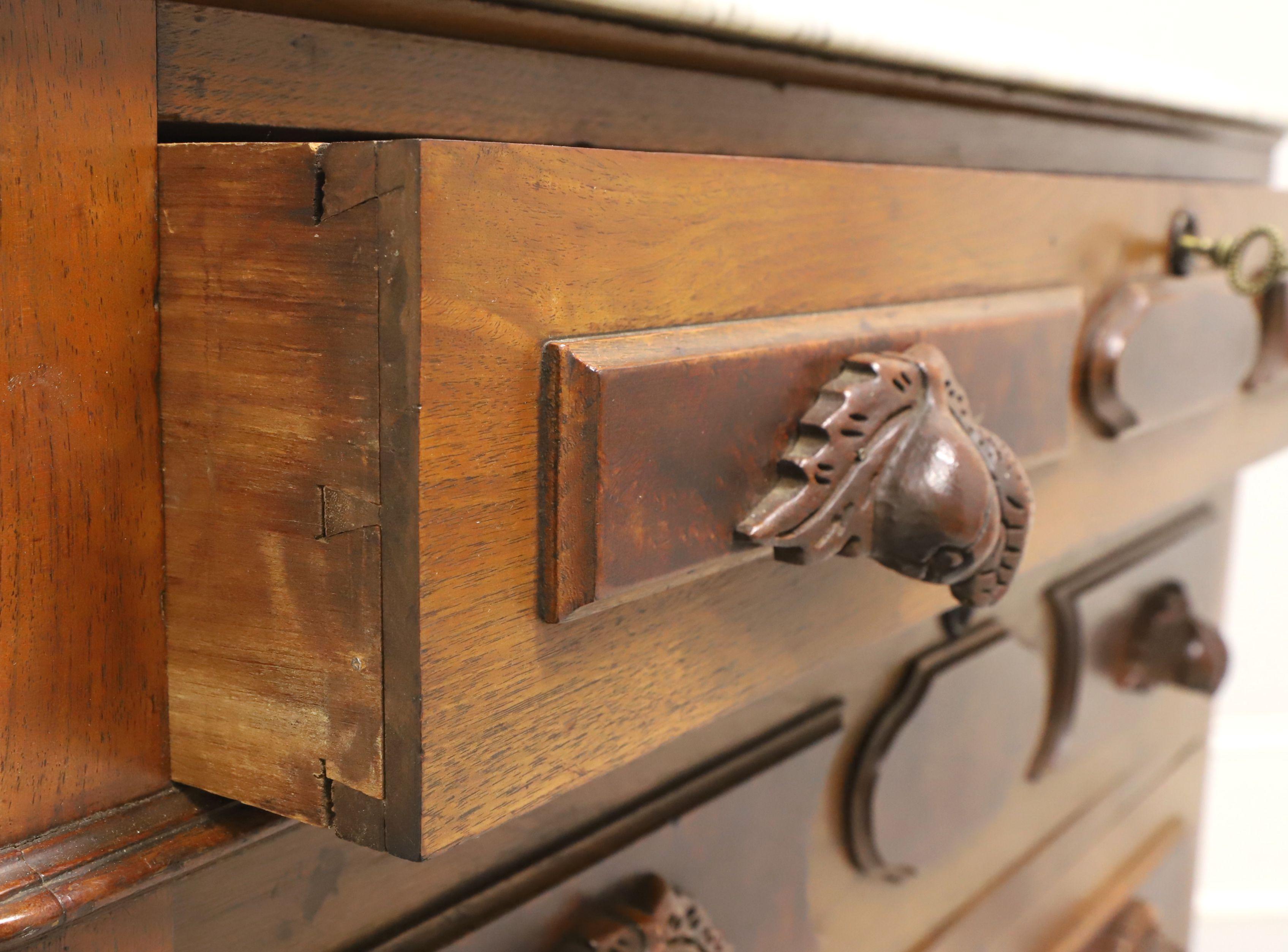 Antique Circa 1900 Victorian Burl Walnut Marble Top Four-Drawer Chest 6