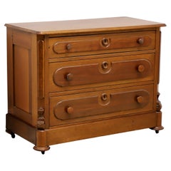 Antique Circa 1900 Walnut Victorian Three-Drawer Chest