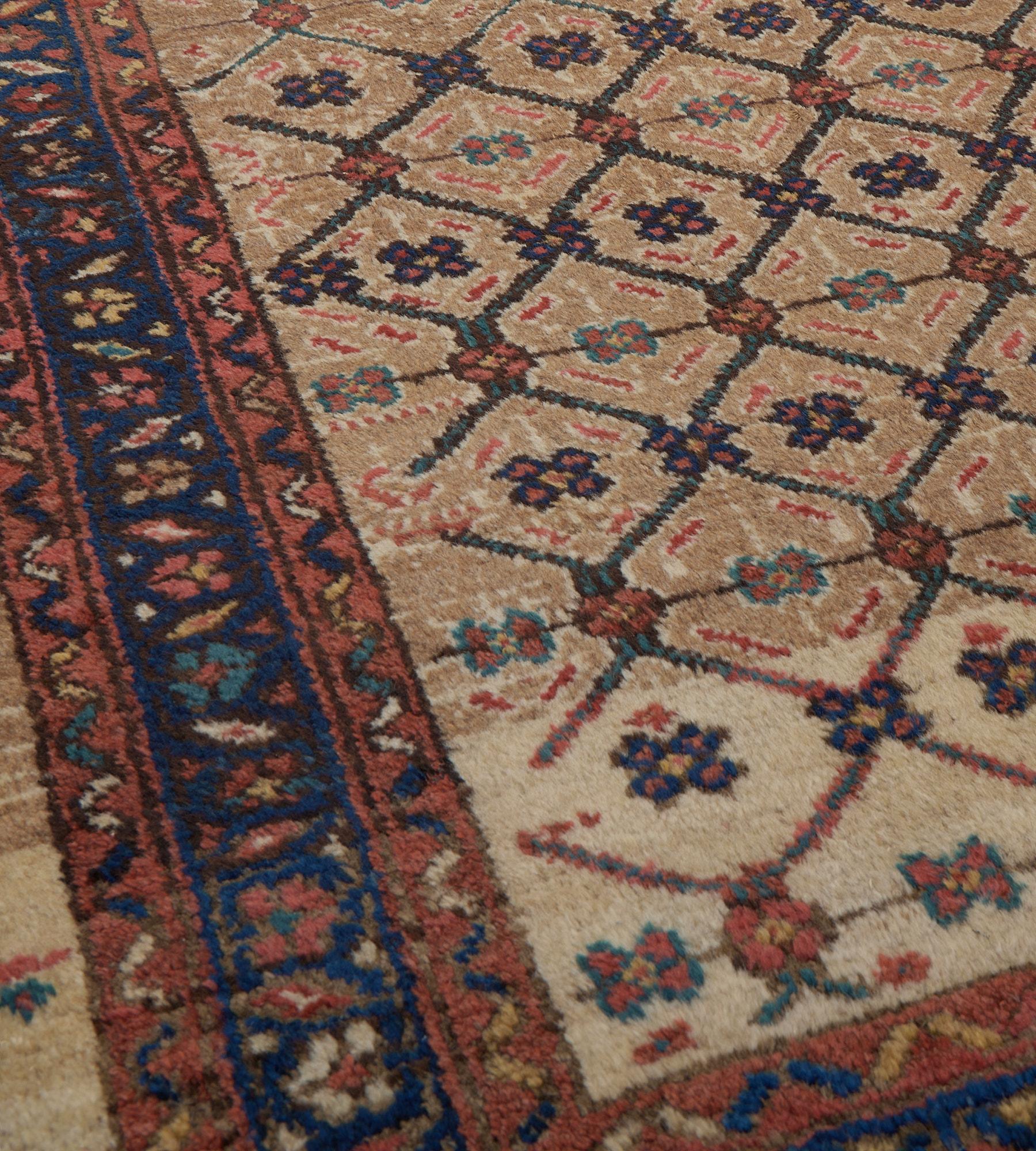Hand-Knotted Antique, Circa-1900, Wool Floral Persian Serab Runner For Sale