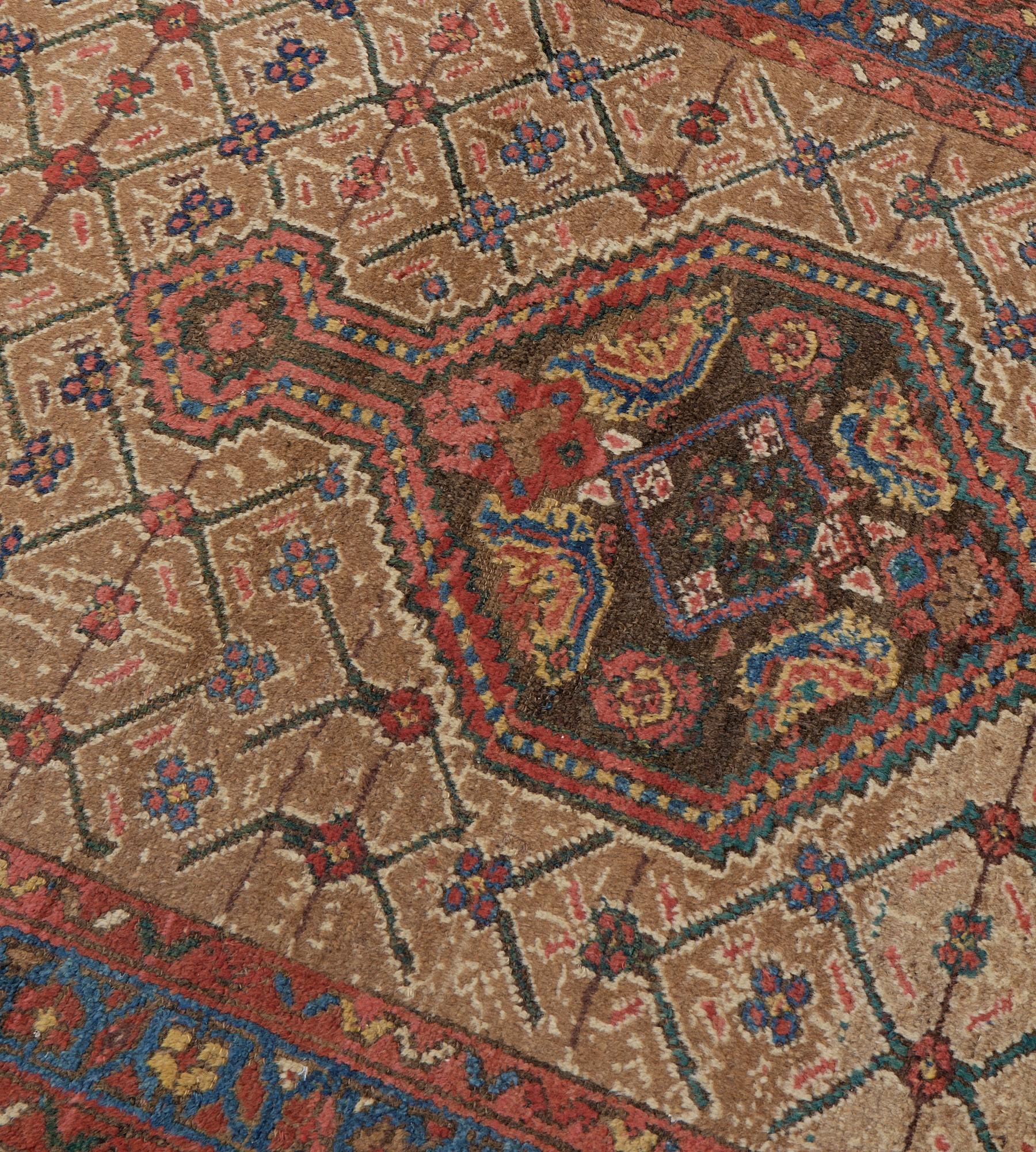 Antique, Circa-1900, Wool Floral Persian Serab Runner In Good Condition For Sale In West Hollywood, CA