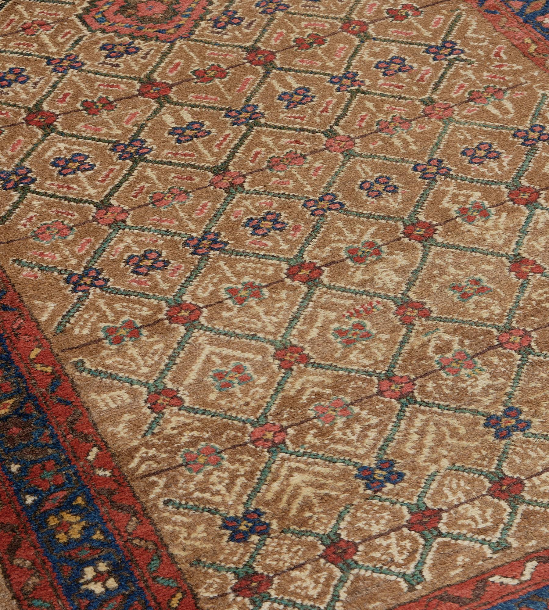 Antique, Circa-1900, Wool Floral Persian Serab Runner For Sale 1