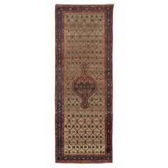 Antiquité, Circa-1900, Chemin de table en laine à motifs floraux persans
