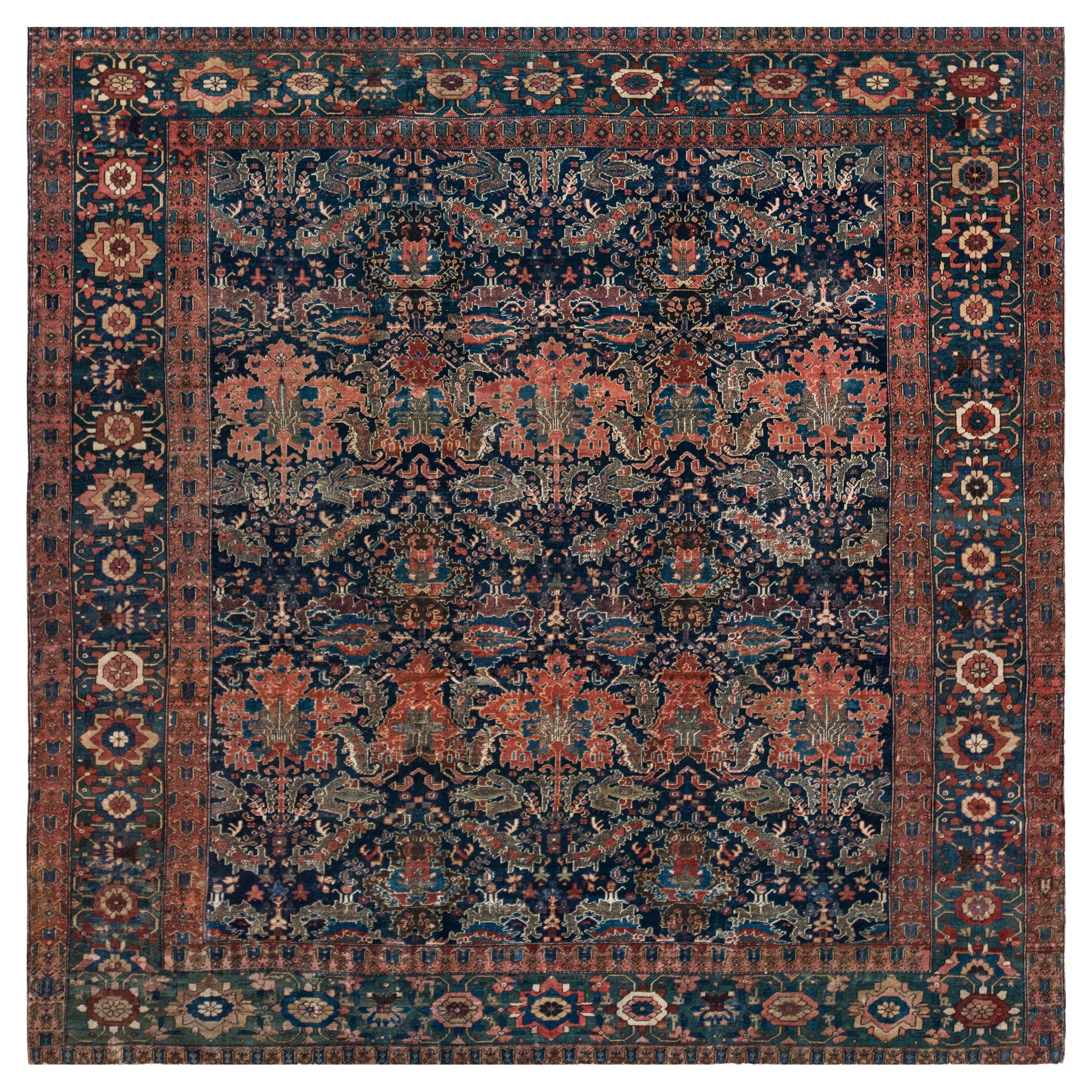 Antique Circa 1900 Wool Malayer Rug For Sale