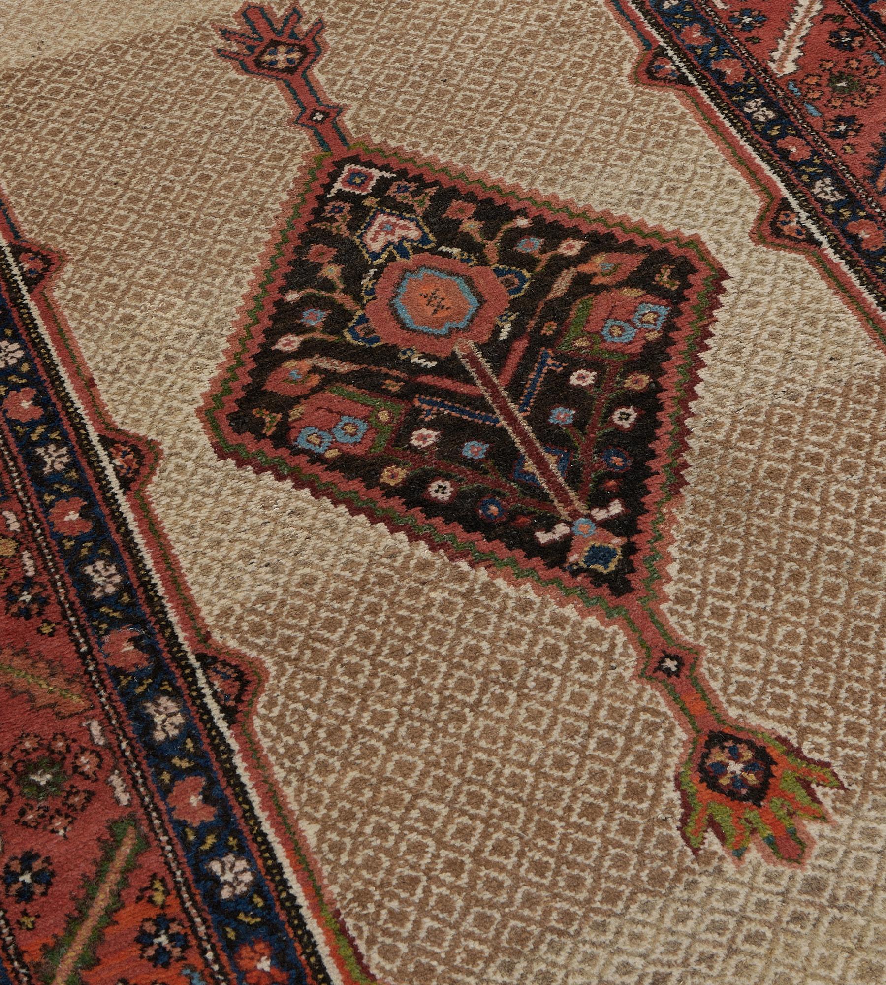 Hand-Knotted Antique Circa-1900 Wool Persian Serab Runner For Sale