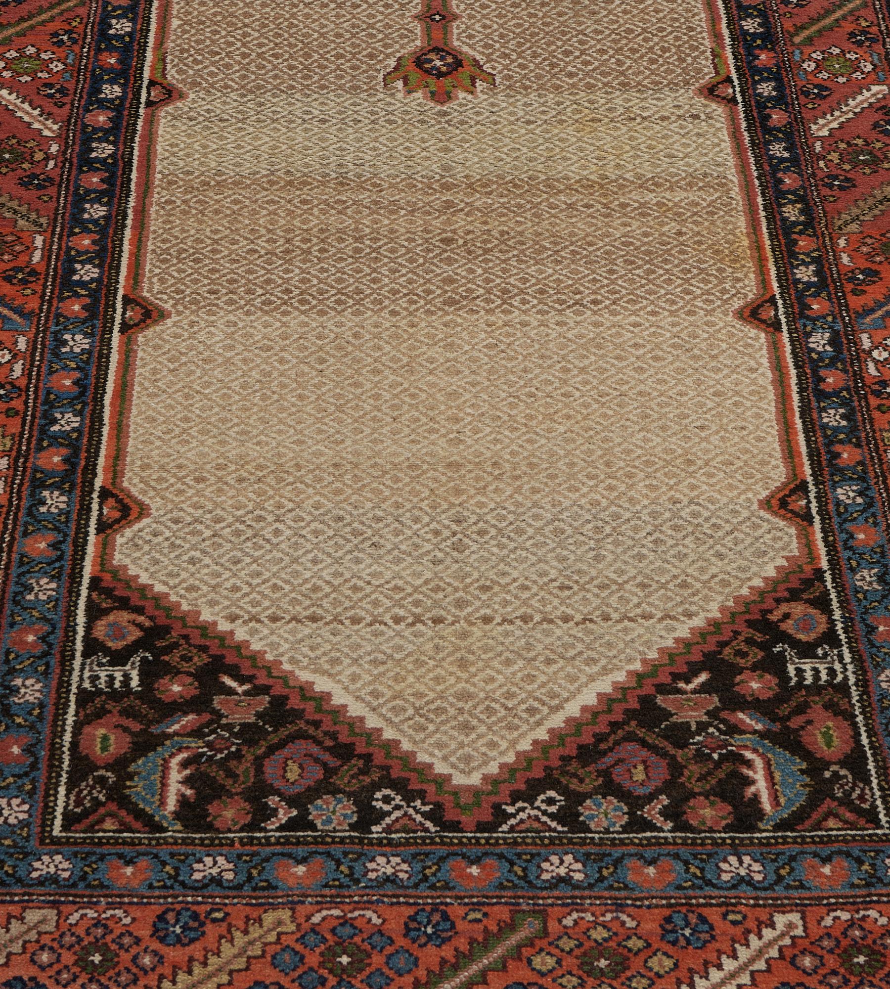 Antique Circa-1900 Wool Persian Serab Runner In Good Condition For Sale In West Hollywood, CA