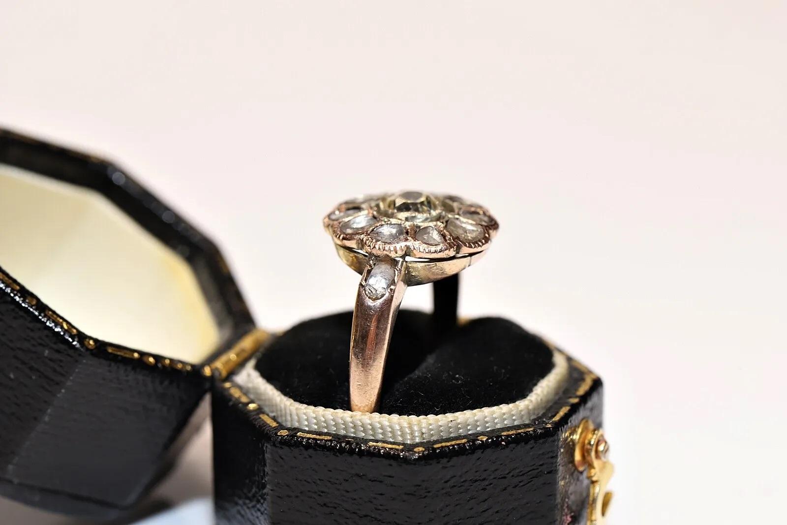 Antiker um 1900er Jahre 10k Gold natürlicher Diamant-Dekorierter Ring mit Diamanten  im Angebot 5