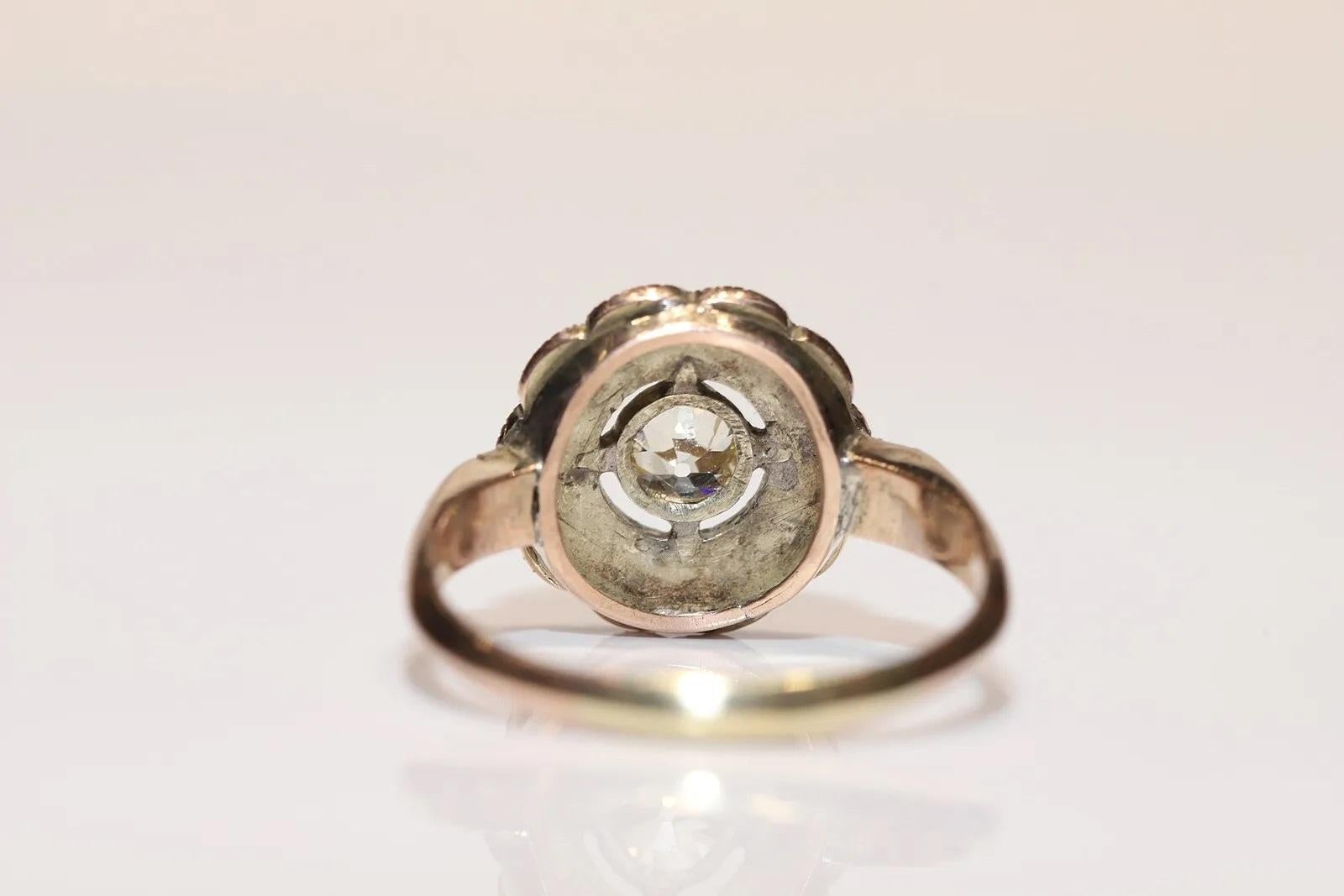 Women's Antique Circa 1900s 10k Gold Natural Diamond Decorated Ring  For Sale