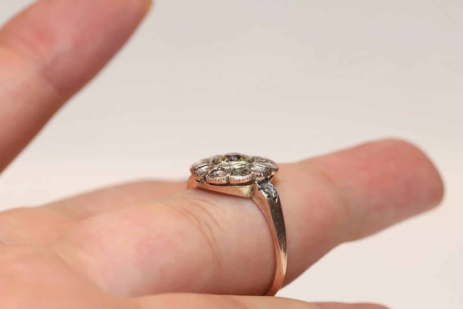 Antiker um 1900er Jahre 10k Gold natürlicher Diamant-Dekorierter Ring mit Diamanten  im Angebot 3