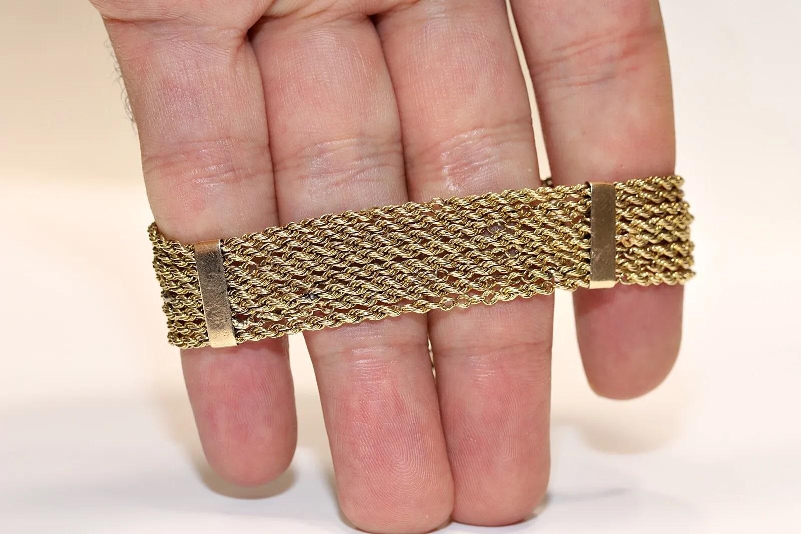 Antikes, verziertes Armband aus 14 Karat Gold mit natürlichen Diamanten und Emaille, um 1900  im Zustand „Gut“ im Angebot in Fatih/İstanbul, 34