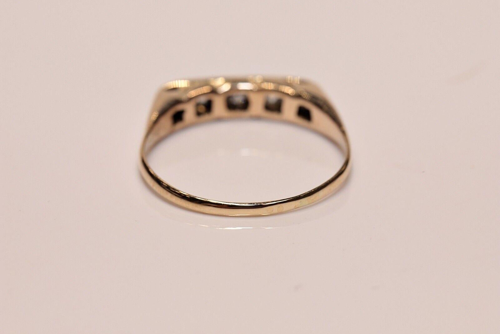 Antique Circa 1900s 14k Gold Natural Diamond Decorated Band Ring  In Good Condition For Sale In Fatih/İstanbul, 34