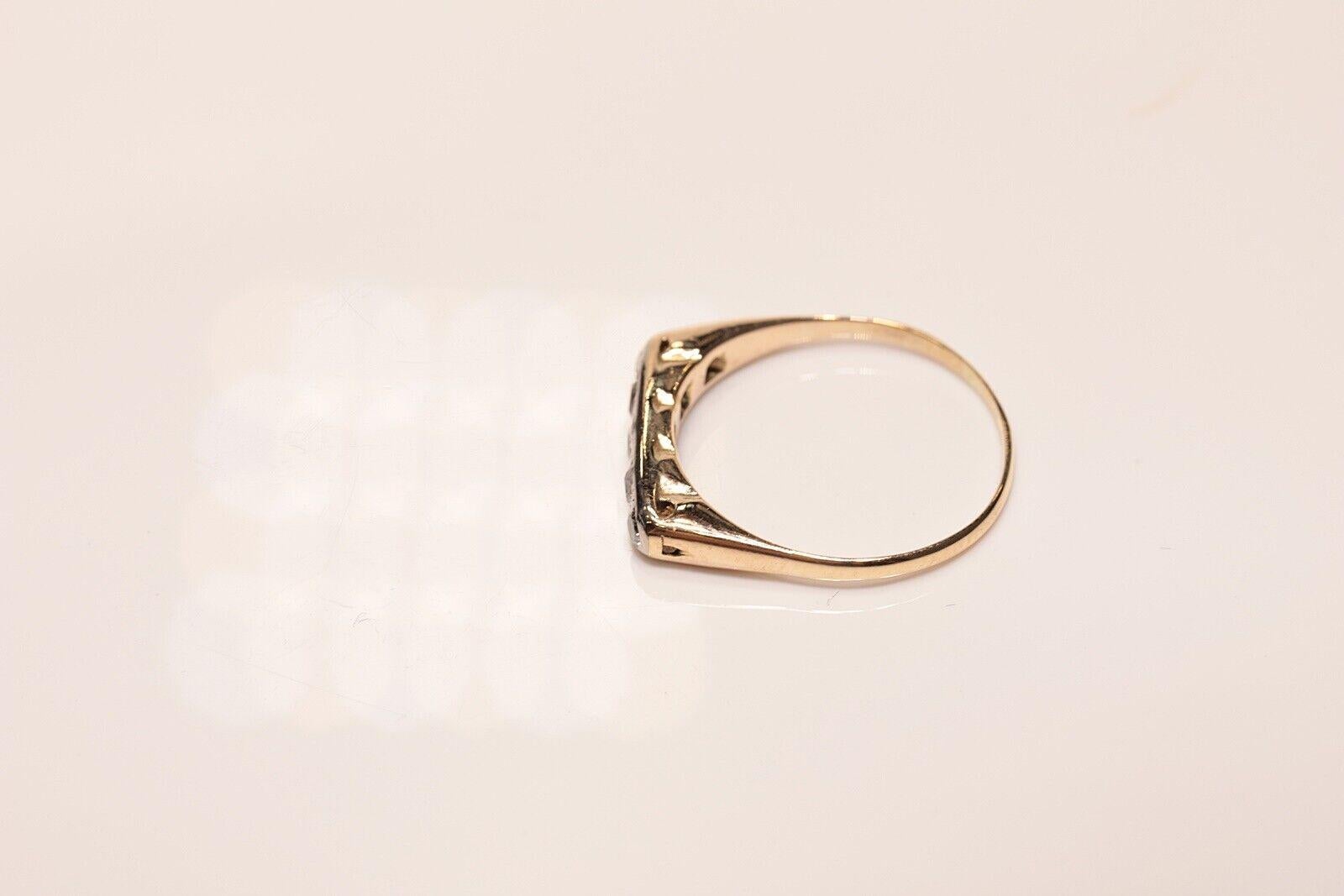 Antiker 14k Gold Ring mit natürlichem Diamant-Dekor, um 1900er Jahre  Damen im Angebot