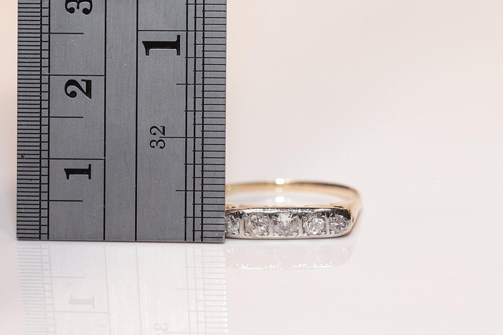 Antiker 14k Gold Ring mit natürlichem Diamant-Dekor, um 1900er Jahre  im Angebot 1