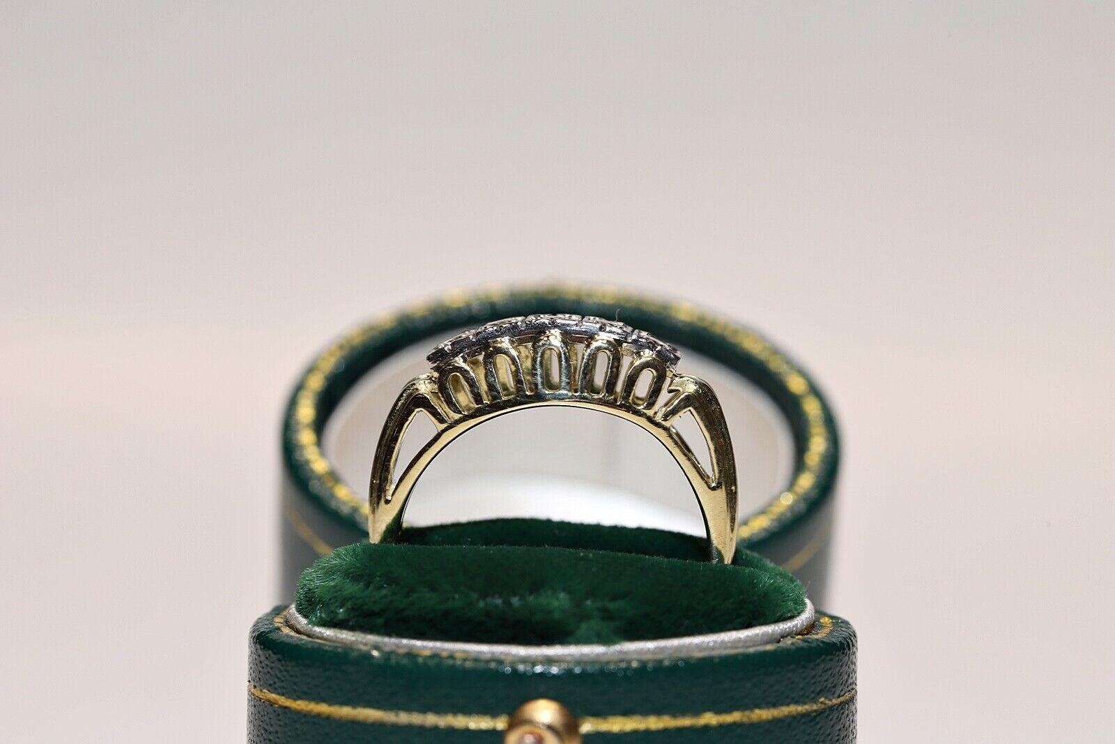 Antiker 14k Gold natürlicher Diamant-Dekorierter Ring, um 1900er Jahre  im Angebot 5