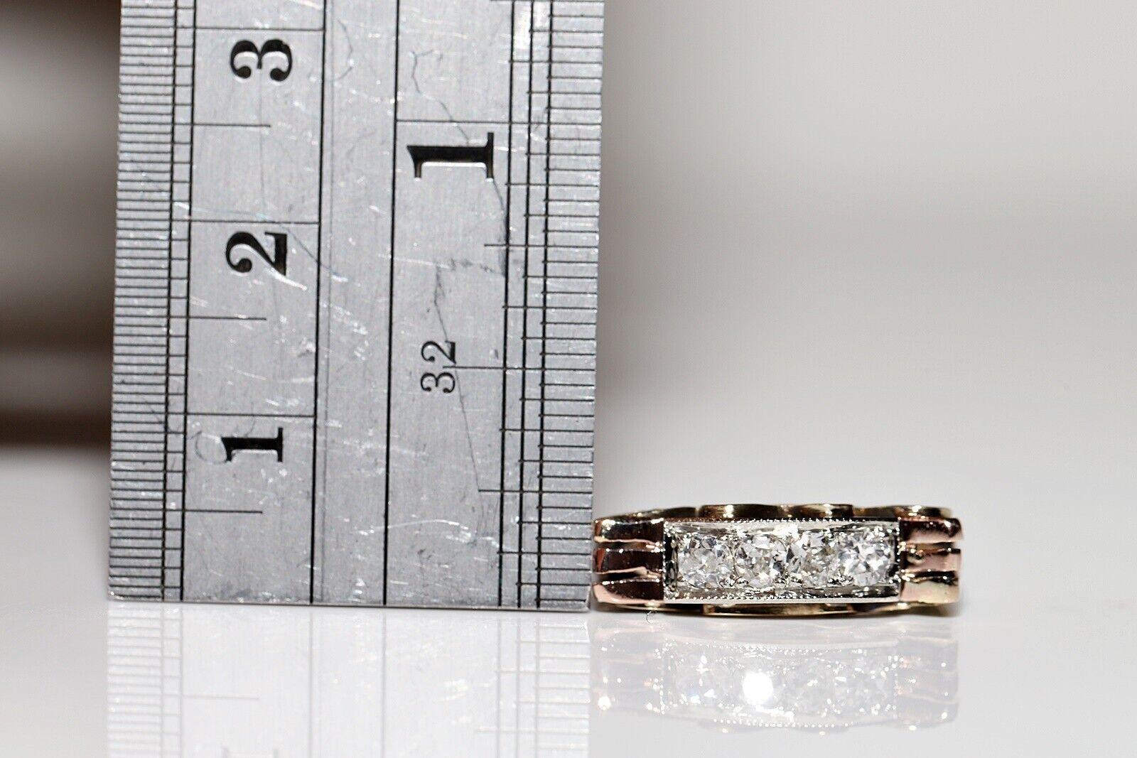 Antiker 14k Gold natürlicher Diamant-Dekorierter Ring, um 1900er Jahre im Angebot 8