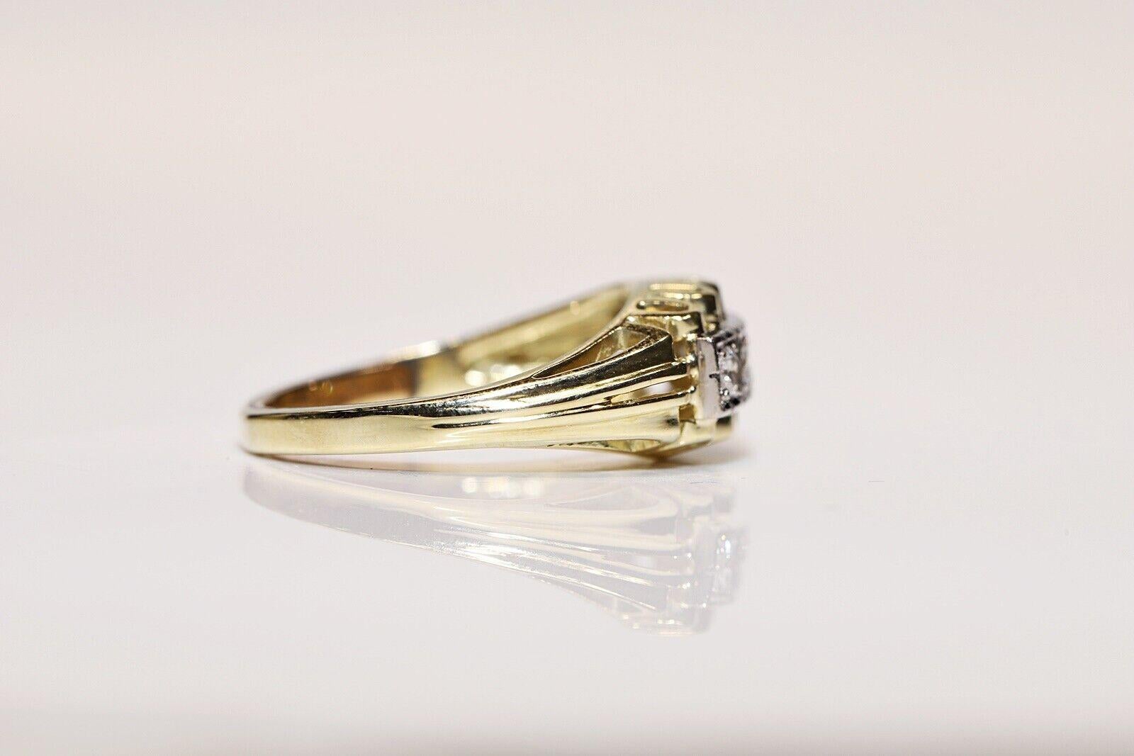 Antiker 14k Gold natürlicher Diamant-Dekorierter Ring, um 1900er Jahre  (Viktorianisch) im Angebot