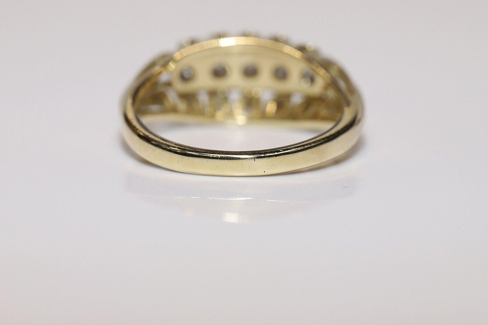 Antique Circa 1900s 14k Gold Natural Diamond Decorated Ring  In Good Condition For Sale In Fatih/İstanbul, 34