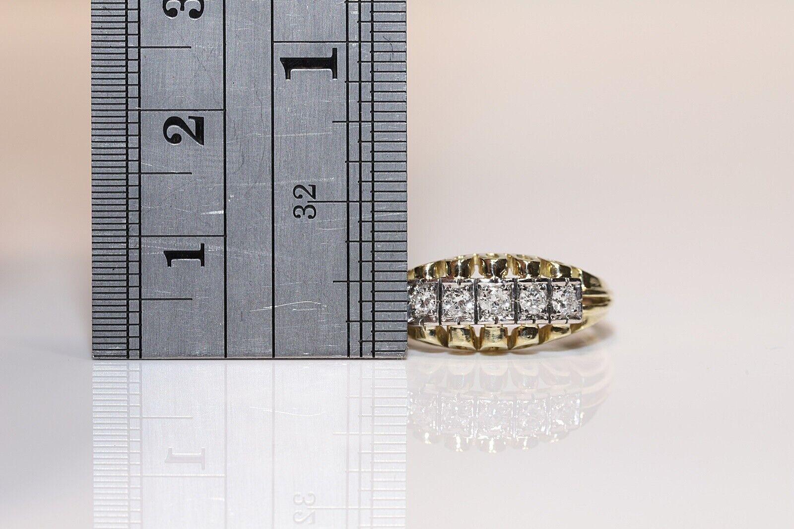 Antiker 14k Gold natürlicher Diamant-Dekorierter Ring, um 1900er Jahre  Damen im Angebot