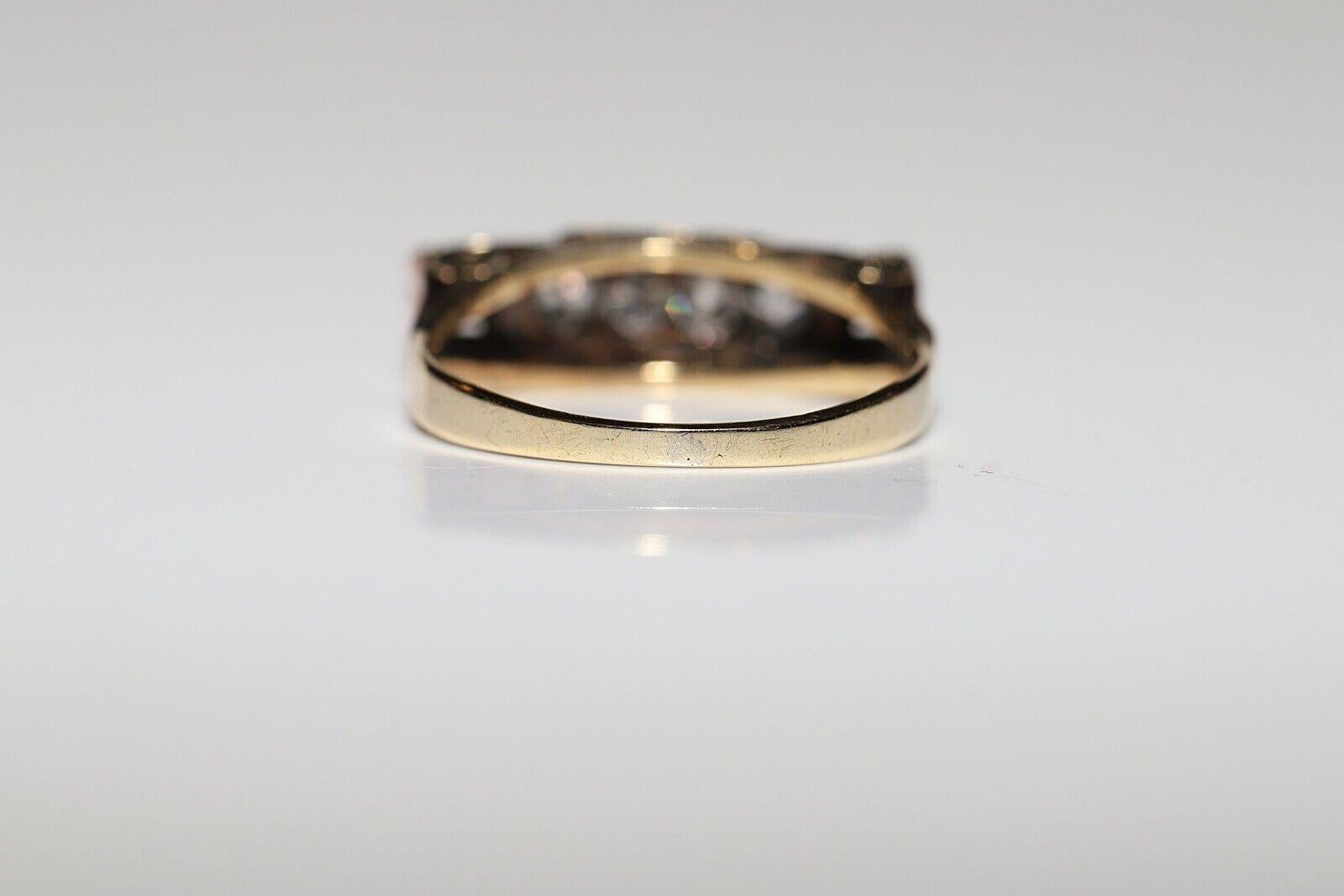 Antiker 14k Gold natürlicher Diamant-Dekorierter Ring, um 1900er Jahre im Angebot 1