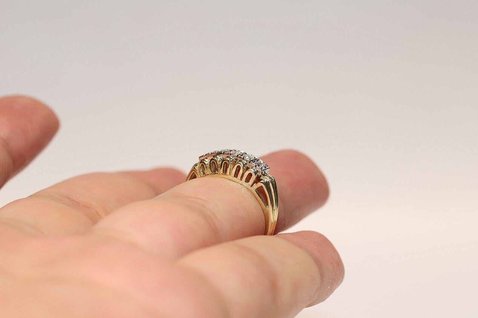 Antiker 14k Gold natürlicher Diamant-Dekorierter Ring, um 1900er Jahre  im Angebot 2