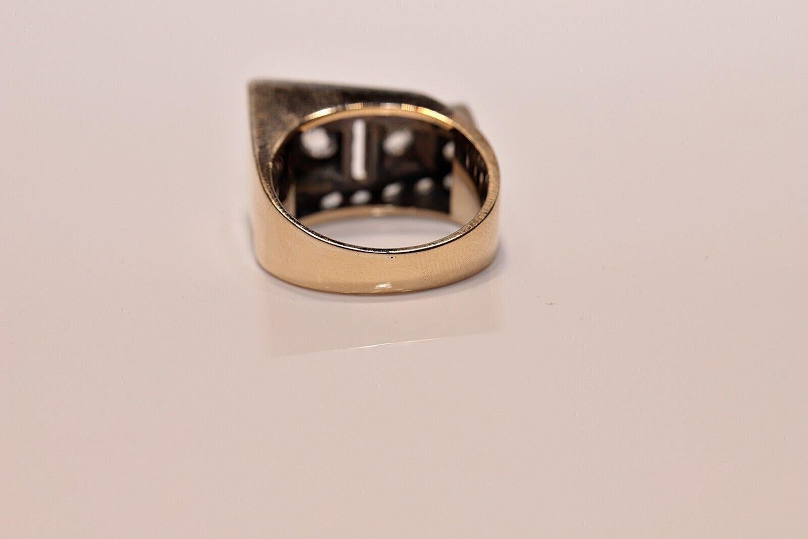 Antike CIRCA 1900s 14k Gold natürlichen Diamanten verziert Tank Ring (Viktorianisch)