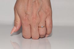 Antique Circa 1900s 14k Gold Natural Diamond Solitaire Engagement Ring