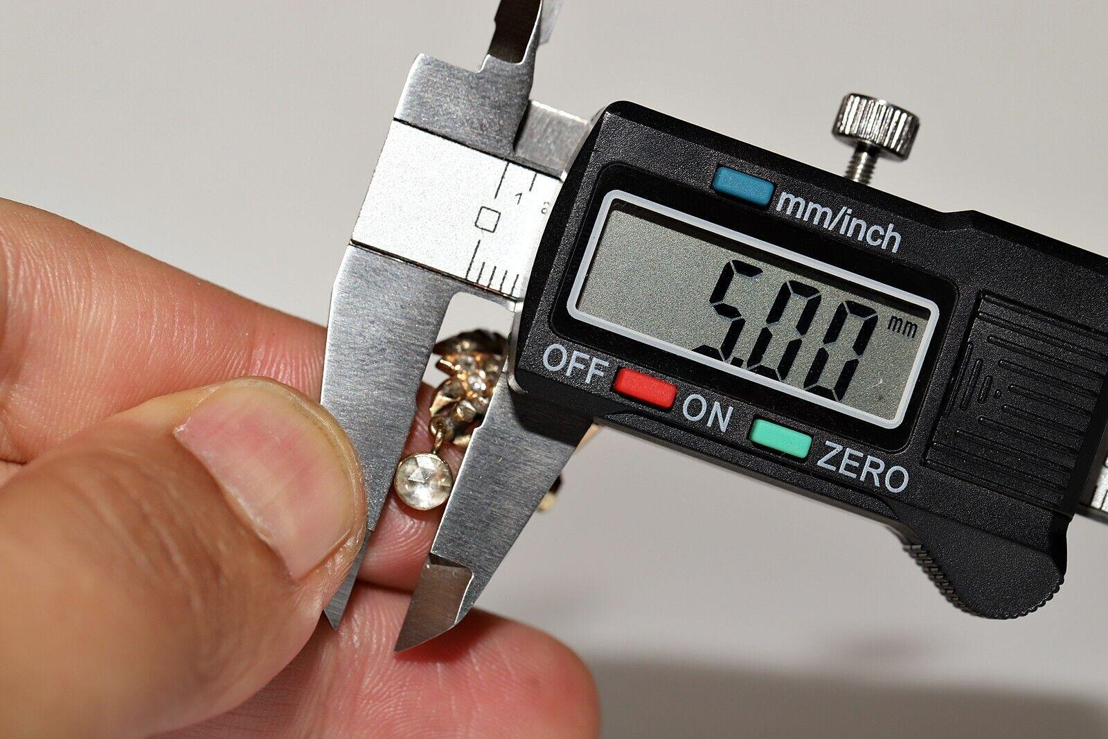 Antiguo Circa 1900s Oro 14k Diamante natural talla rosa decorado Pendiente de gota en Bueno estado para la venta en Fatih/İstanbul, 34