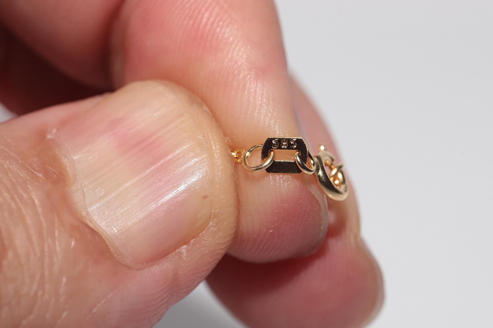 Antique Circa 1900s 14k Gold Natural Rose Cut Diamond Decorated Pendant Necklace For Sale 7