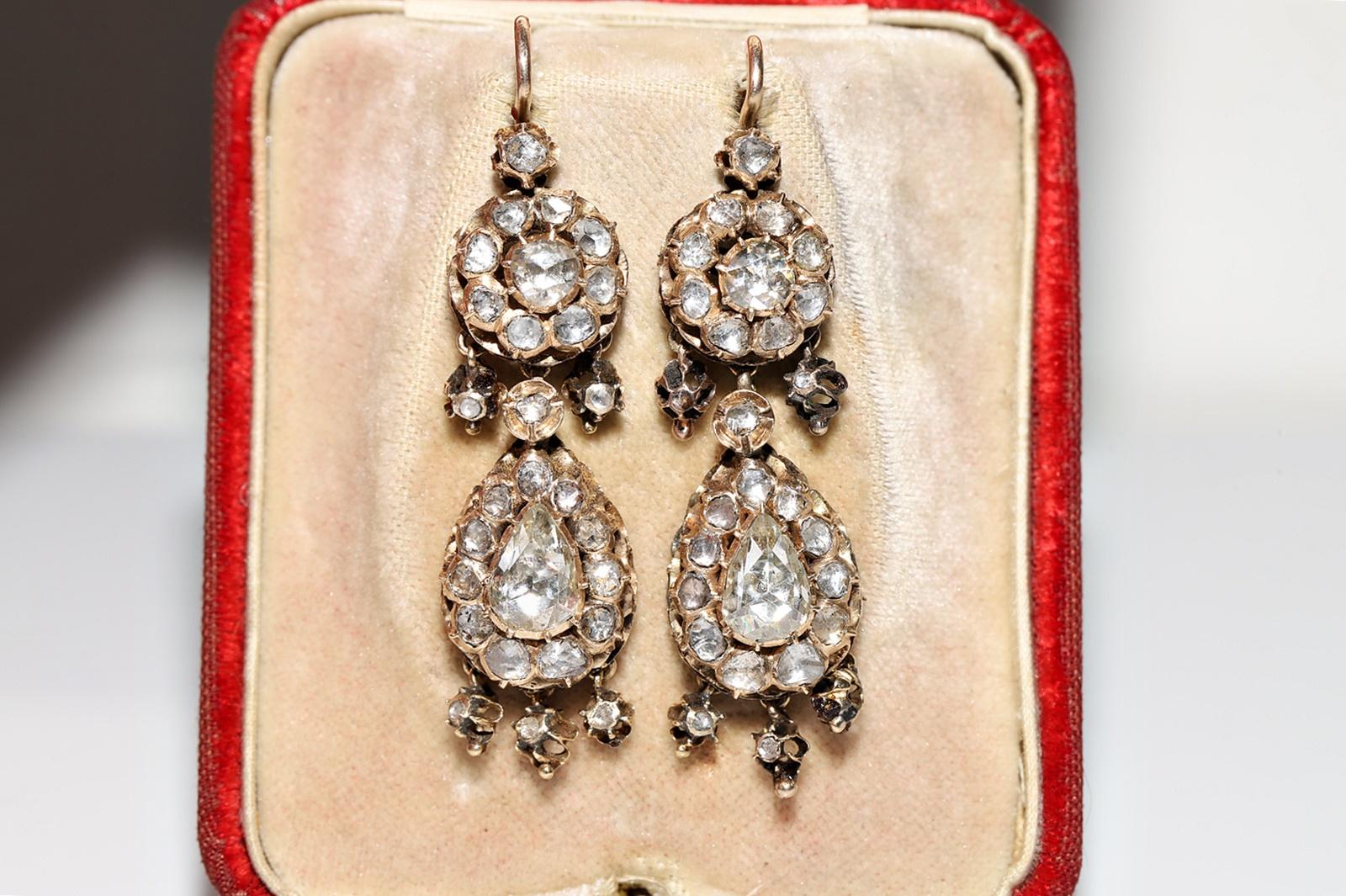 In very good condition.
Total weight is 13.7 grams.
Totally is diamond about 3 ct.
The diamond is has H-I-J-K-L-M-Brown color and s2-s3-Pique 1-2 clarity.
Acid tested to be 14k real gold.
Box is not included.
Please contact for any questions.