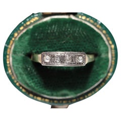 Antiker Ring, um 1900er Jahre, 14k Gold, Platin, Silber, natürlicher Diamant im Rosenschliff