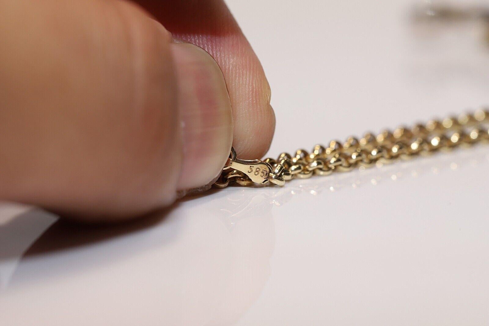 Antico, CIRCA 1900, Oro 14k, Argento, Diamante Naturale Taglio Rosa  Collana in vendita 6