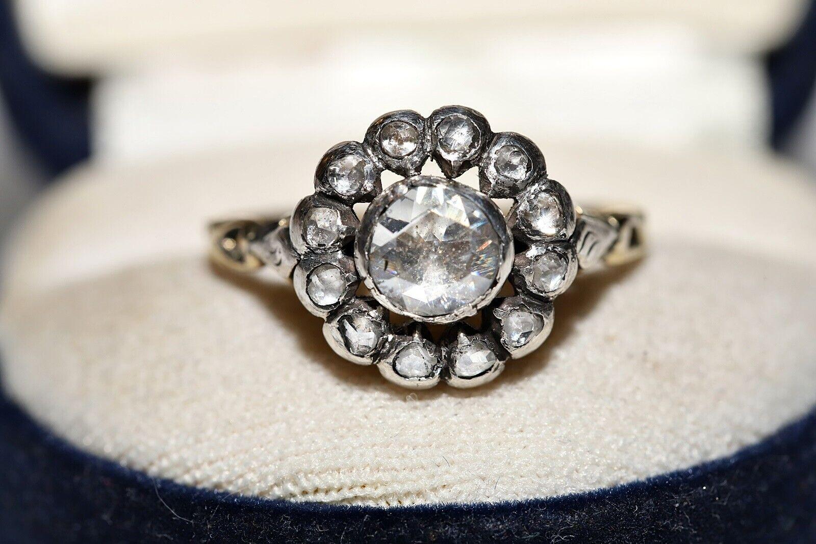In very good condition.
Total weight is 4.1 grams.
Totally is main stone  0.73 carat.
Totally is all diamond 1.13 ct.
The diamond is has  H-I color and s1-s2-s3 clarity.
Ring size is US 10.
We can make any size.
Box is not included.
Please contact