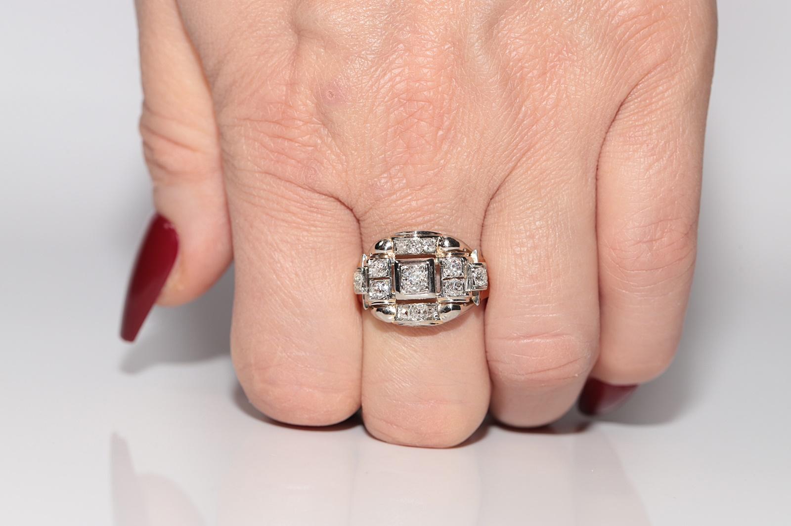 Victorien Bague ancienne en or 18 carats décorée à la main de diamants taille ancienne, datant des années 1900 en vente