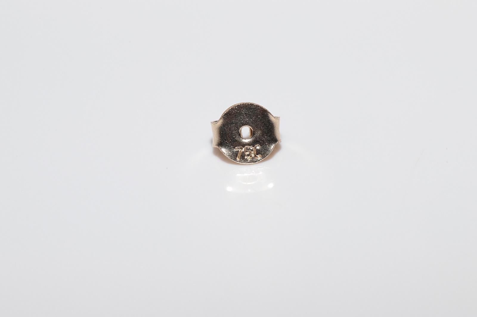 Antique des années 1900, or 18 carats, diamant naturel et émail  Boucle d'oreille solitaire en vente 4