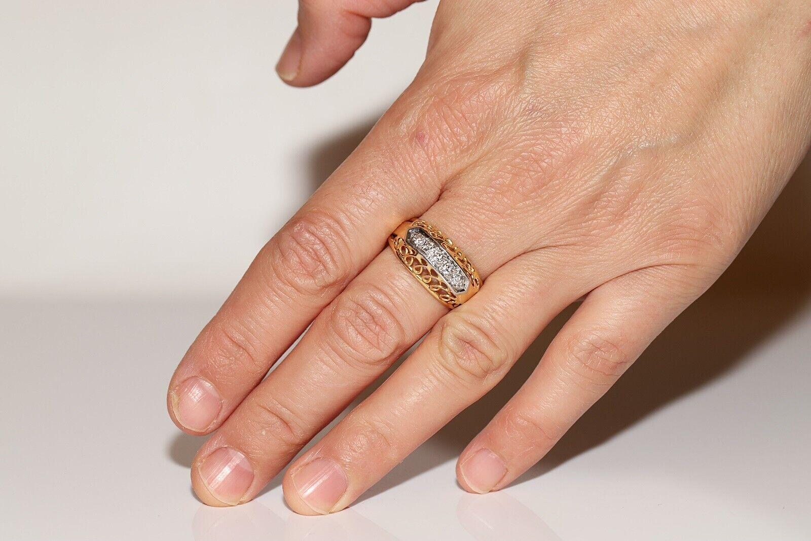 Antiker Ring aus 18 Karat Gold mit natürlichem Diamanten, um 1900er Jahre, dekoriert im Angebot 6