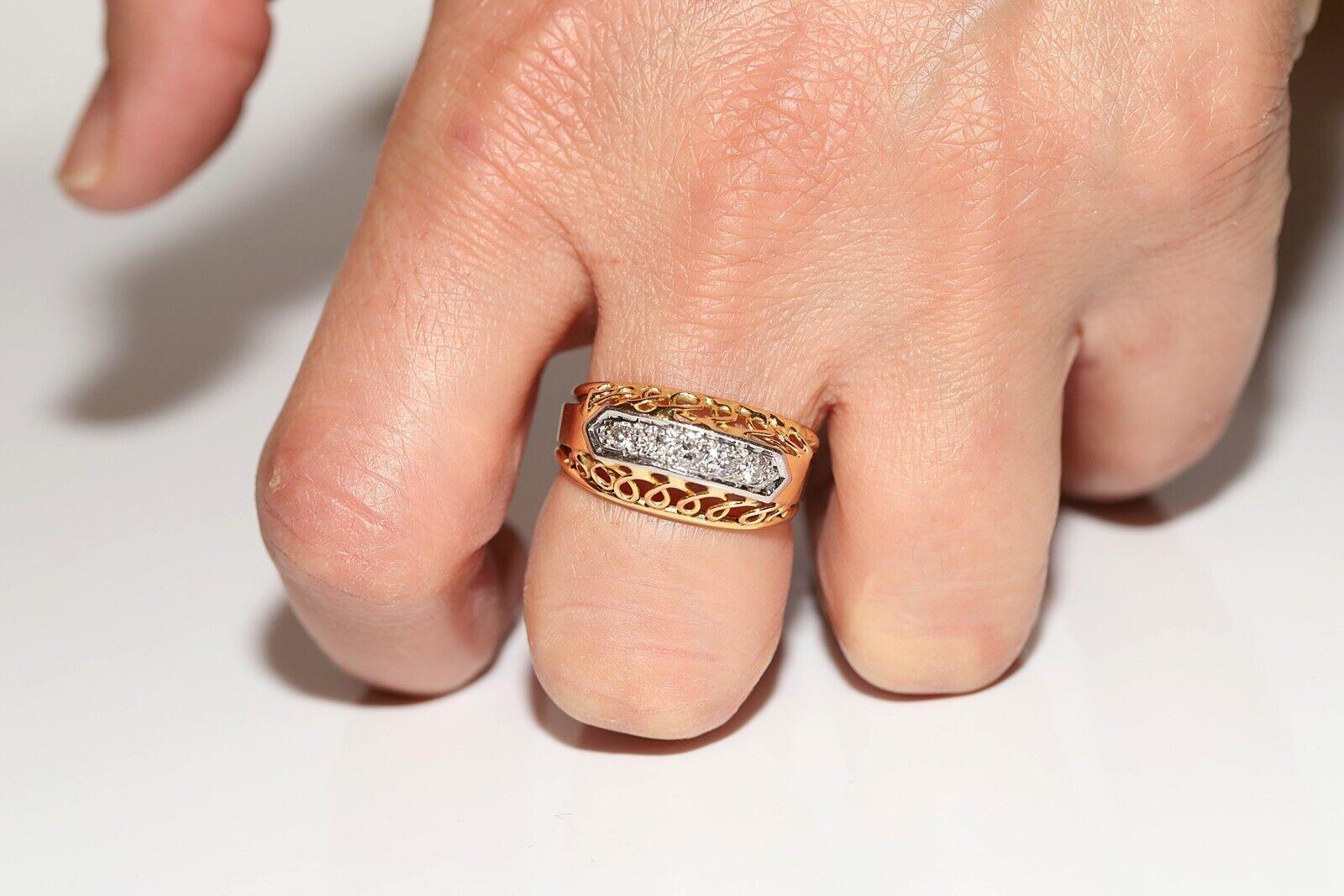 Antiker Ring aus 18 Karat Gold mit natürlichem Diamanten, um 1900er Jahre, dekoriert im Angebot 7