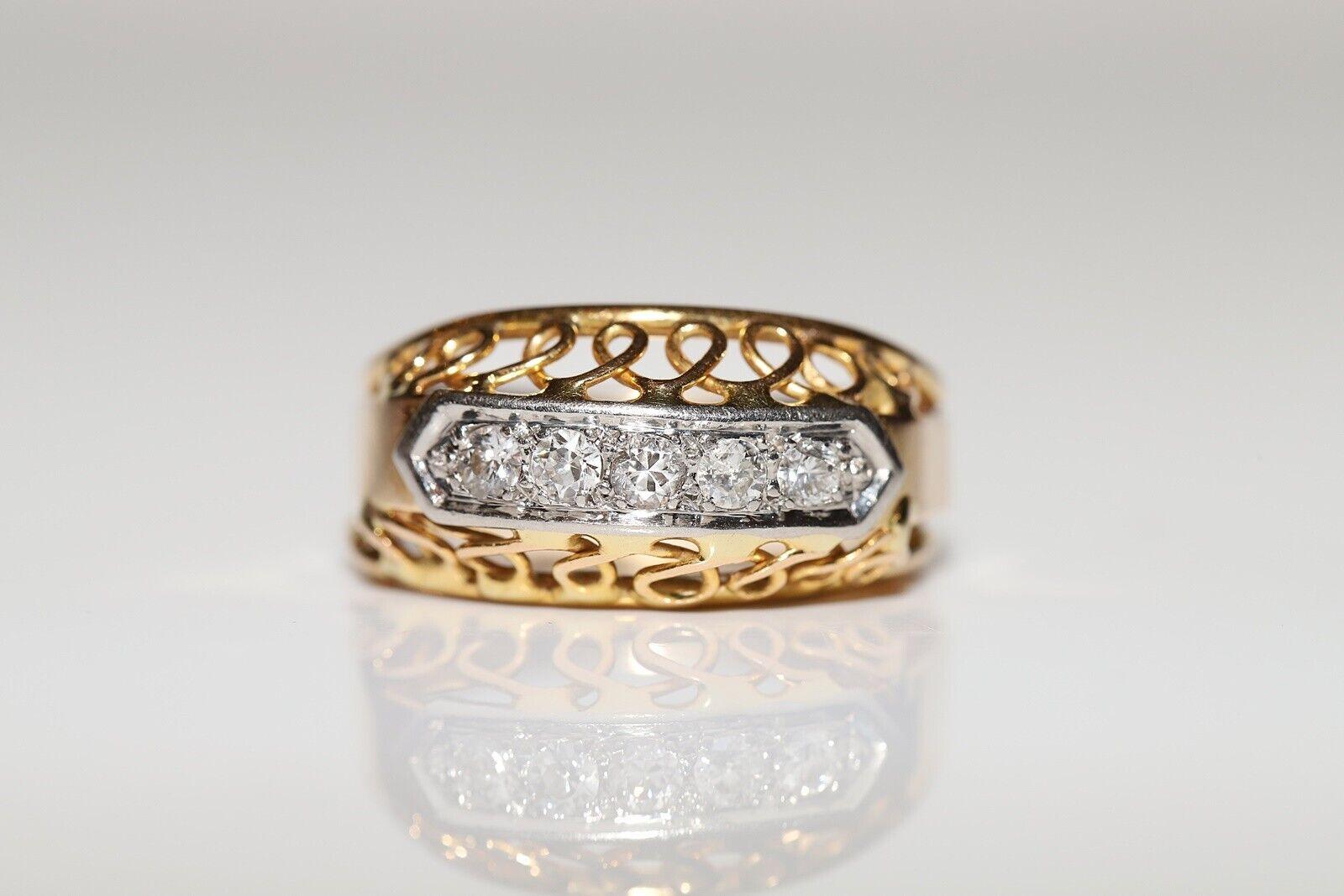 Antiker Ring aus 18 Karat Gold mit natürlichem Diamanten, um 1900er Jahre, dekoriert im Angebot 8