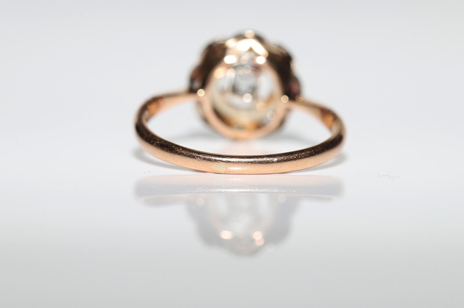 Antique Circa 1900s 18k Gold Natural Diamond Decorated Cocktail Ring  For Sale 5